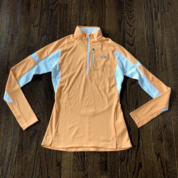 The North Face Jackets & Blazers - The North Face Women’s S Pale Orange/White FlashDry 1/4 Zip Athletic Jacket
